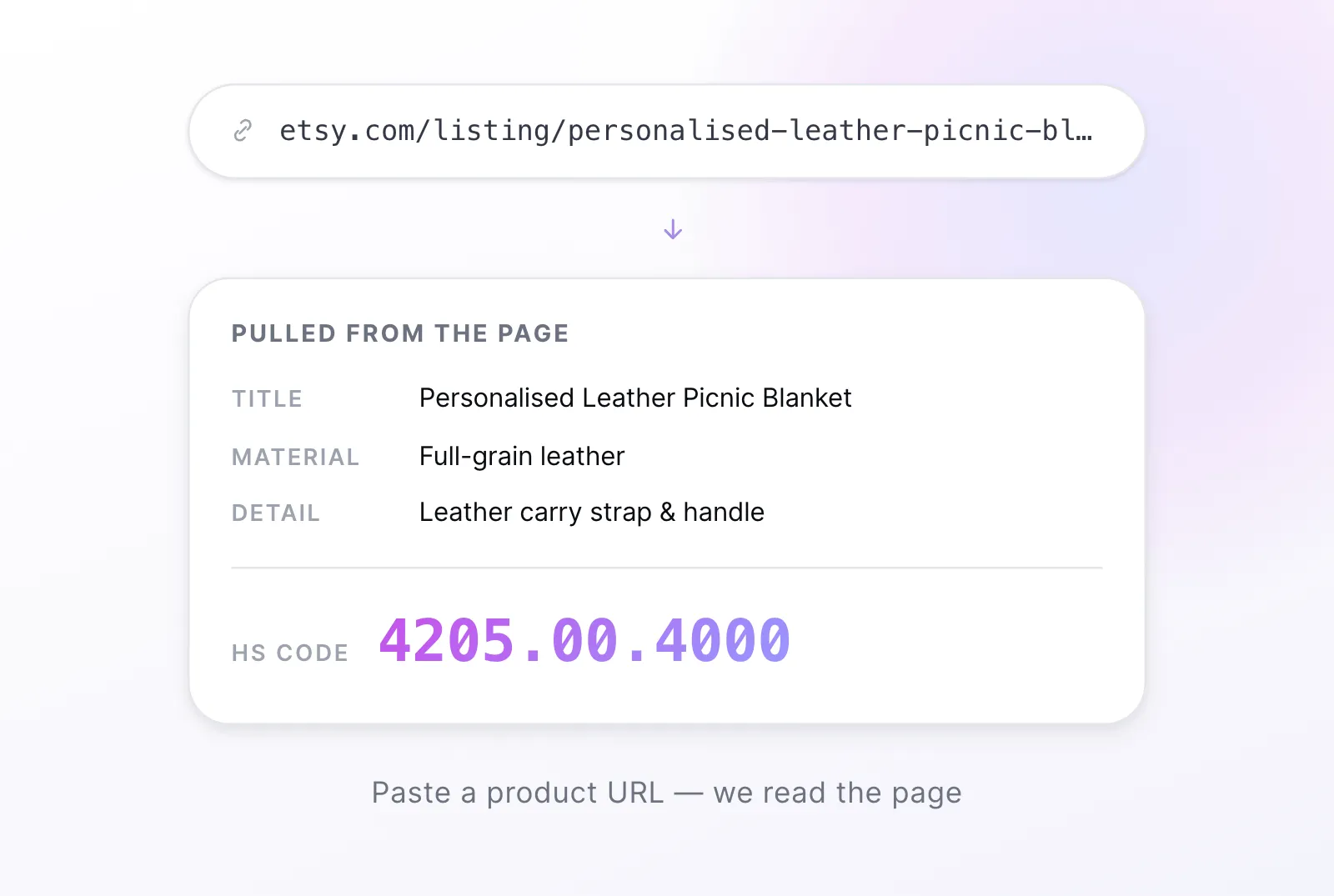 Collez une URL produit — nous lisons la page