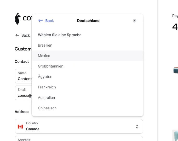 Traduction en Checkout