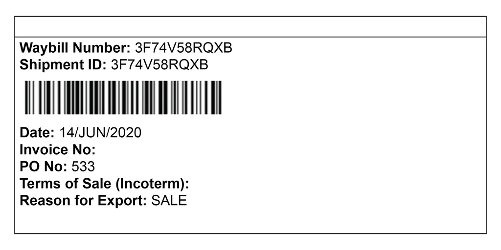Un graphique utile sur la façon dont les détails de l'expédition des clients apparaîtraient.