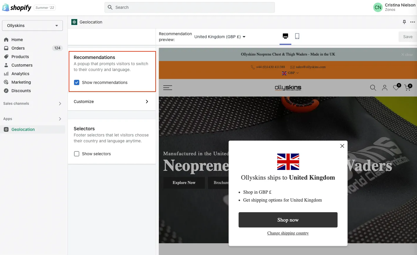 Désactiver les recommandations